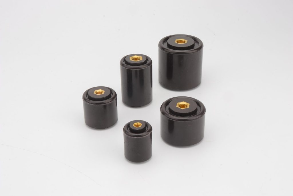 Black Cylinder Low Voltage Insulator Connector Busbar Support BMC 60mm