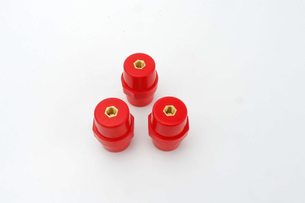 Low Voltage Busbar Support Insulator Wire Holder Electrical Red   M8 51mm
