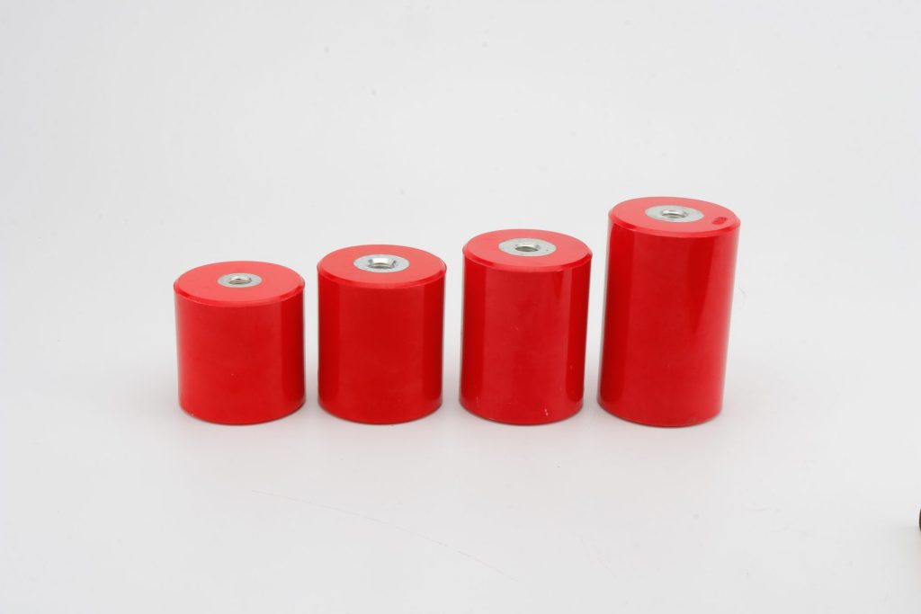 Red Cylindrical Insulator Busbar Support DMC 70mm 100mm