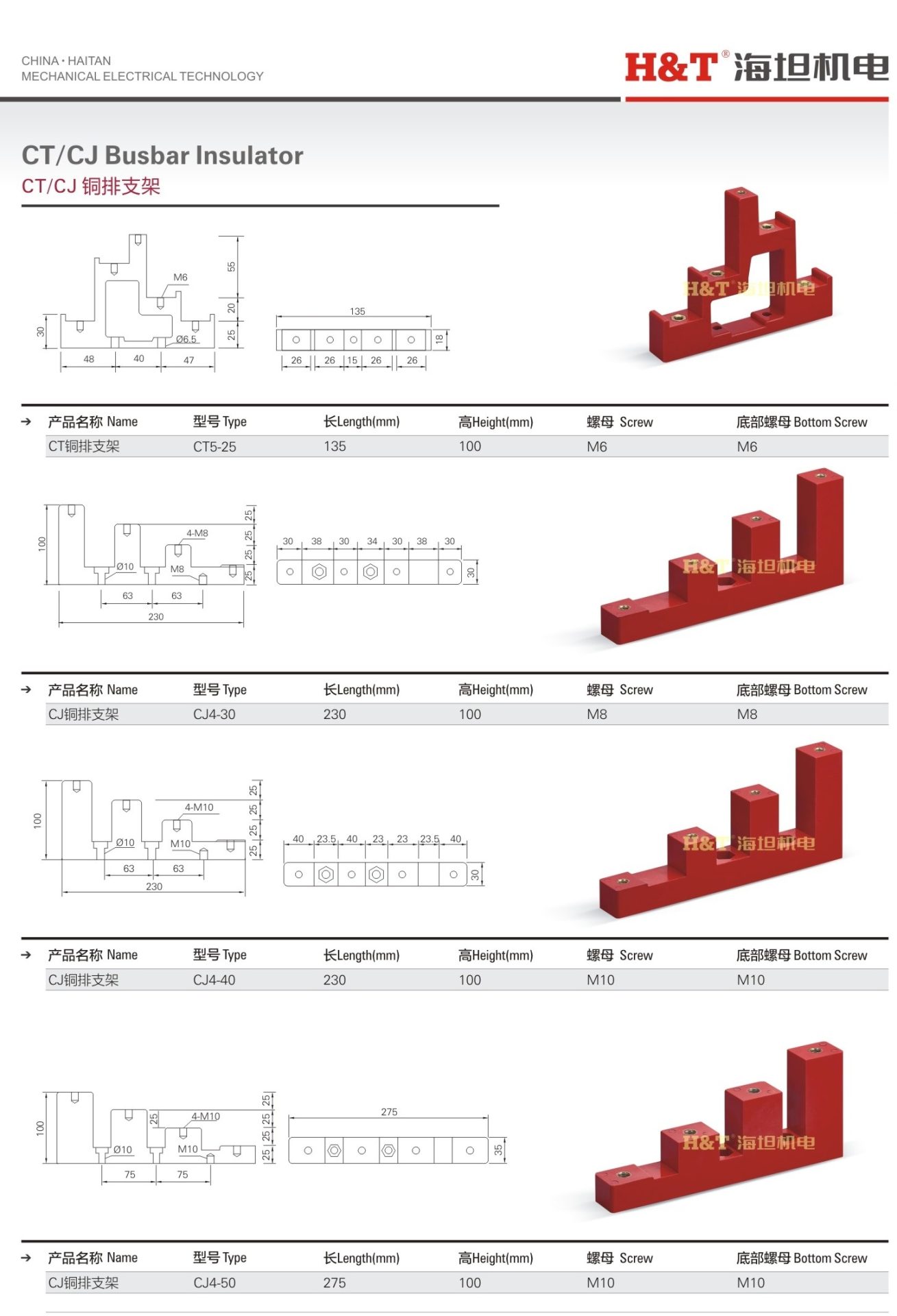 Standoff Epoxy Busbar Support Insulator size